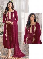 Georgette Hot Pink Party Wear Sequins Work Pakistani Suit